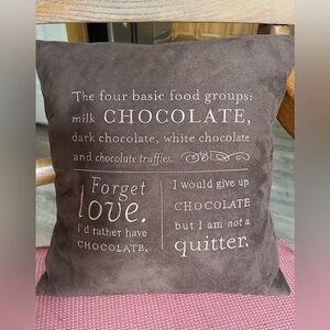 Chocolate Quote Decorative Throw Pillow - Brown